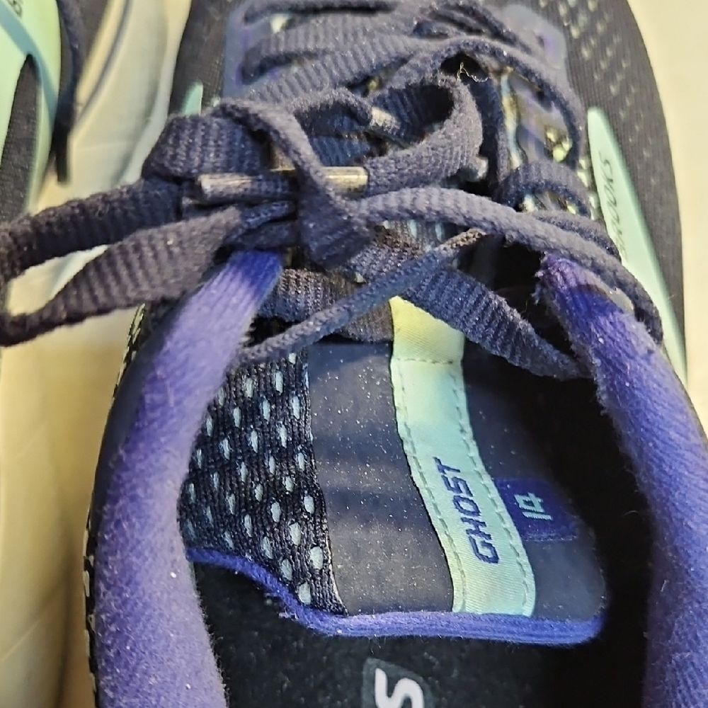 Brooks Ghost 14 Womens Sz 11 Med Blue White Athletic Shoes - Picture 6 of 10